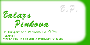 balazs pinkova business card